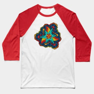 Firey Mushroom Mandala Baseball T-Shirt